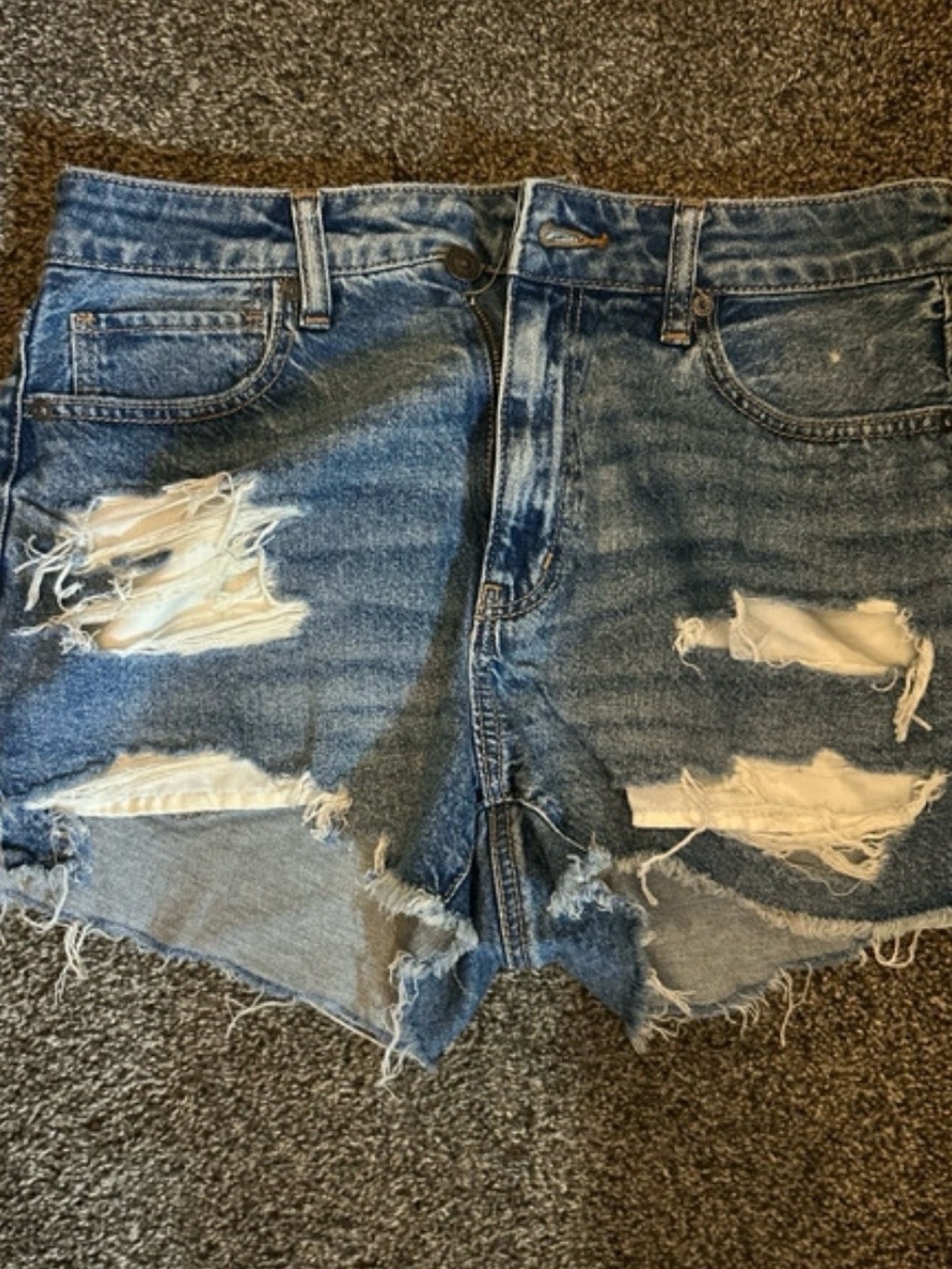 American Eagle Outfitters Distressed Blue Denim Cutoff Shorts